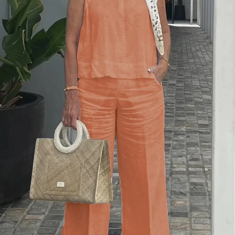 Ærmeløst Sæt | Løst Snit | Elegant og Komfortabelt