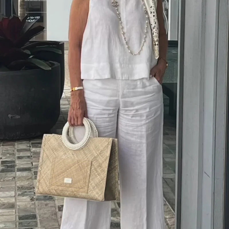 Ærmeløst Sæt | Løst Snit | Elegant og Komfortabelt