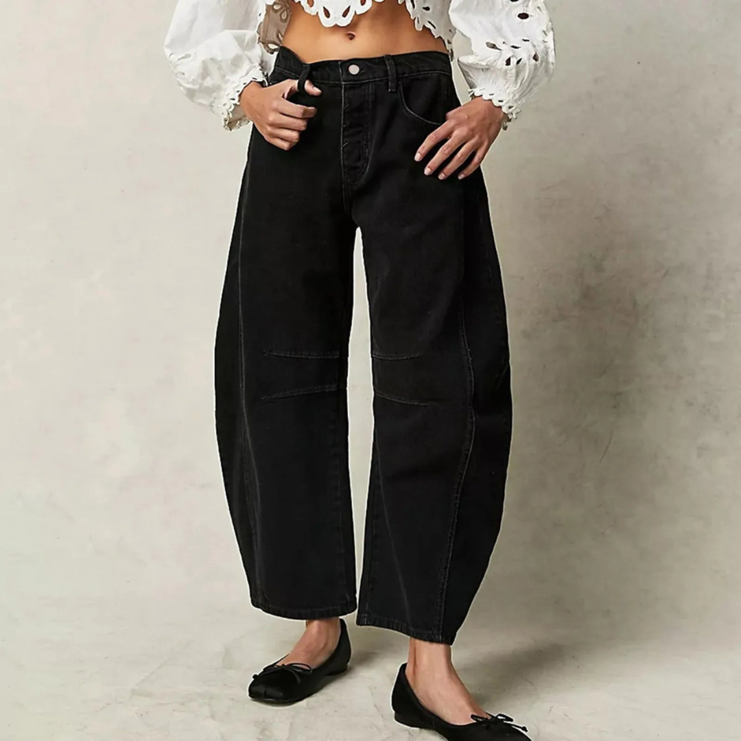 Jeans med Vide Ben | Markerede Søm Detaljer | Afslappet & Trendy