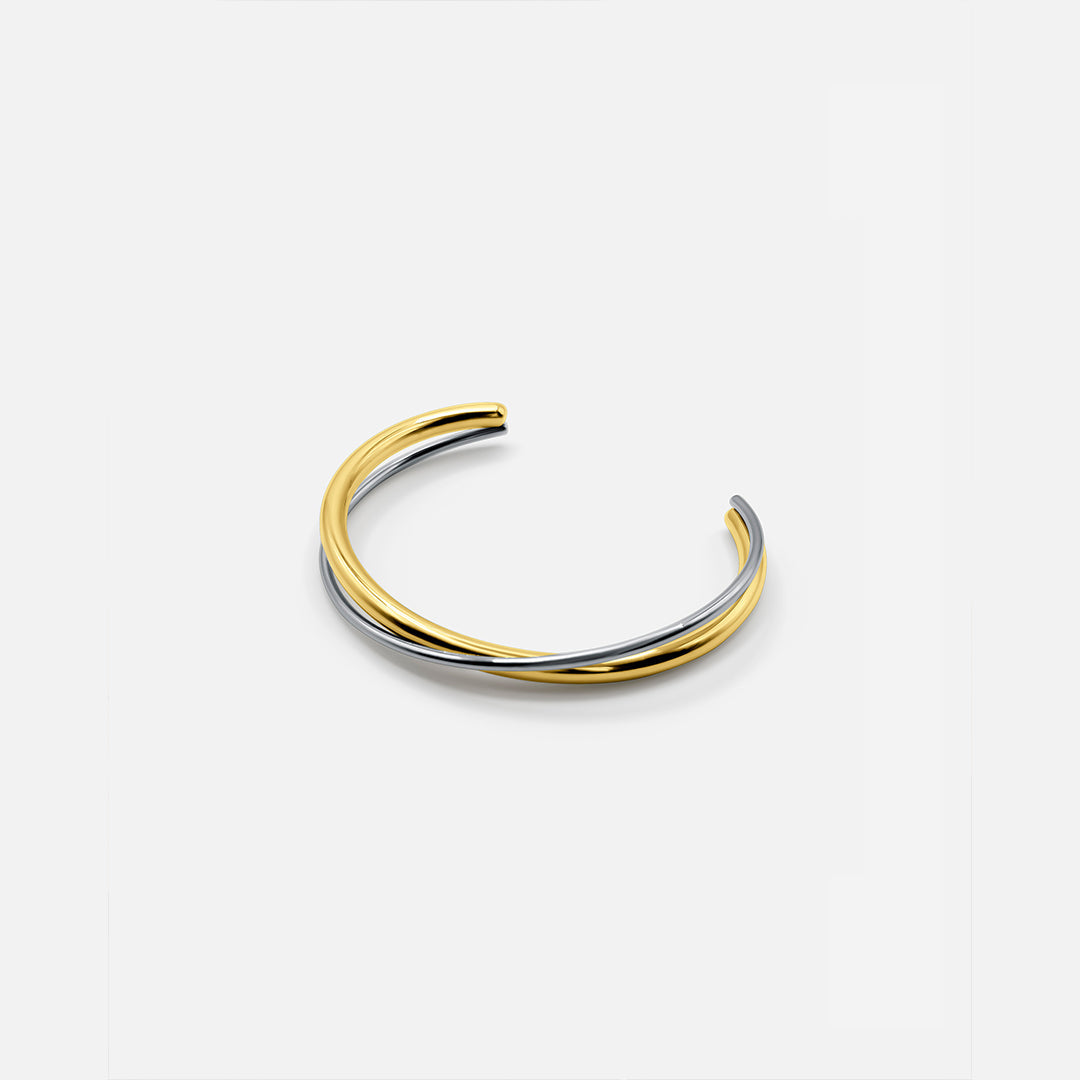 Armbånd med Tvistet Duo-Design | Åben Form | Elegant Minimalisme