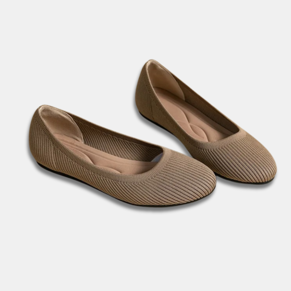 Ballerina Flats med Strikstruktur | Let Indersål | Enkel & Komfortabel