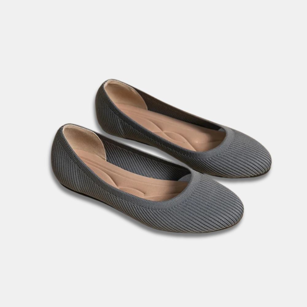 Ballerina Flats med Strikstruktur | Let Indersål | Enkel & Komfortabel