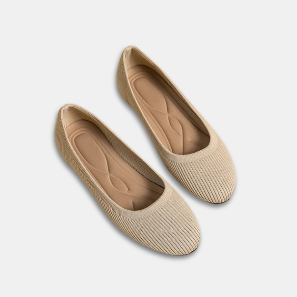 Ballerina Flats med Strikstruktur | Let Indersål | Enkel & Komfortabel