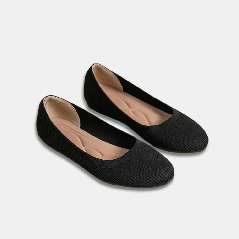 Ballerina Flats med Strikstruktur | Let Indersål | Enkel & Komfortabel