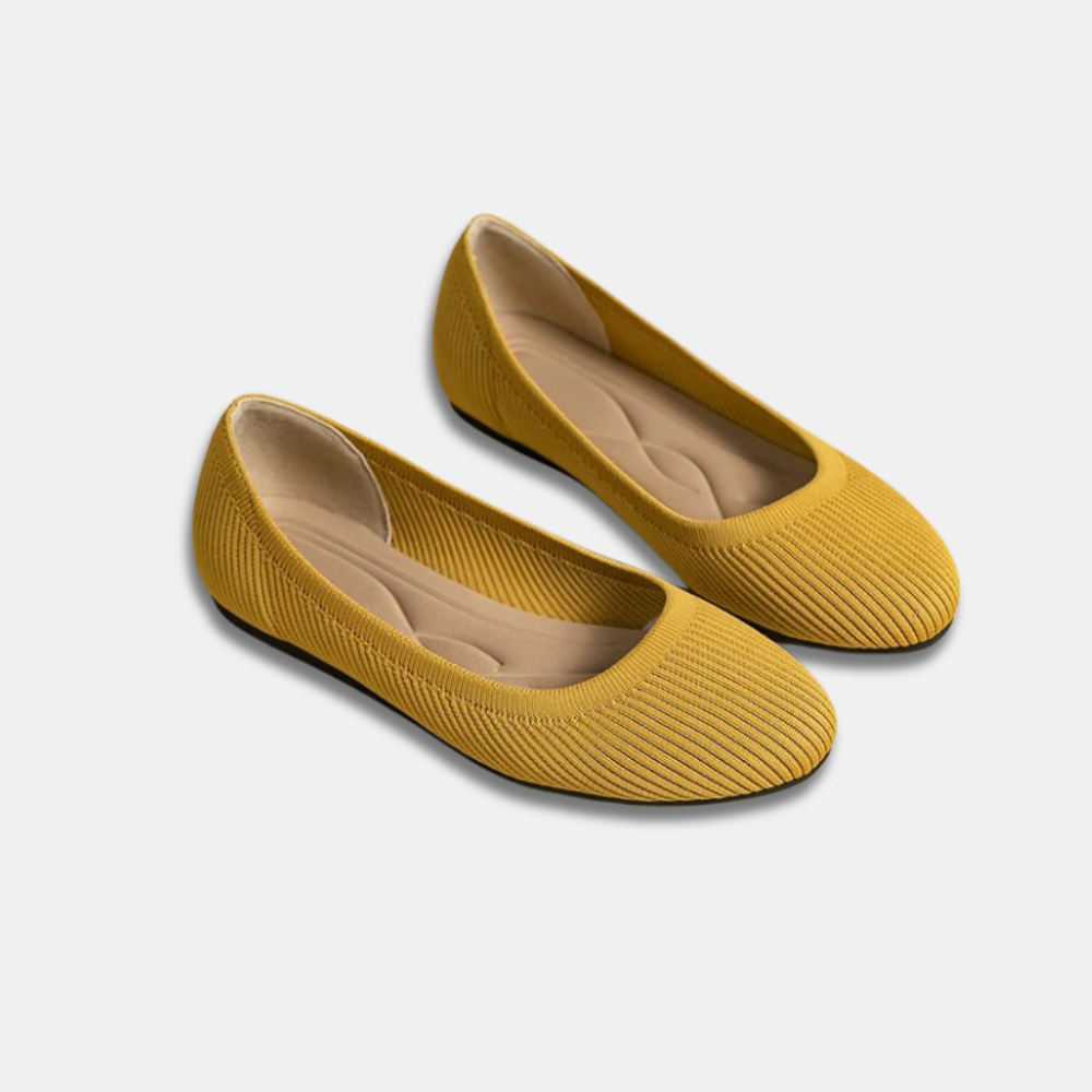 Ballerina Flats med Strikstruktur | Let Indersål | Enkel & Komfortabel