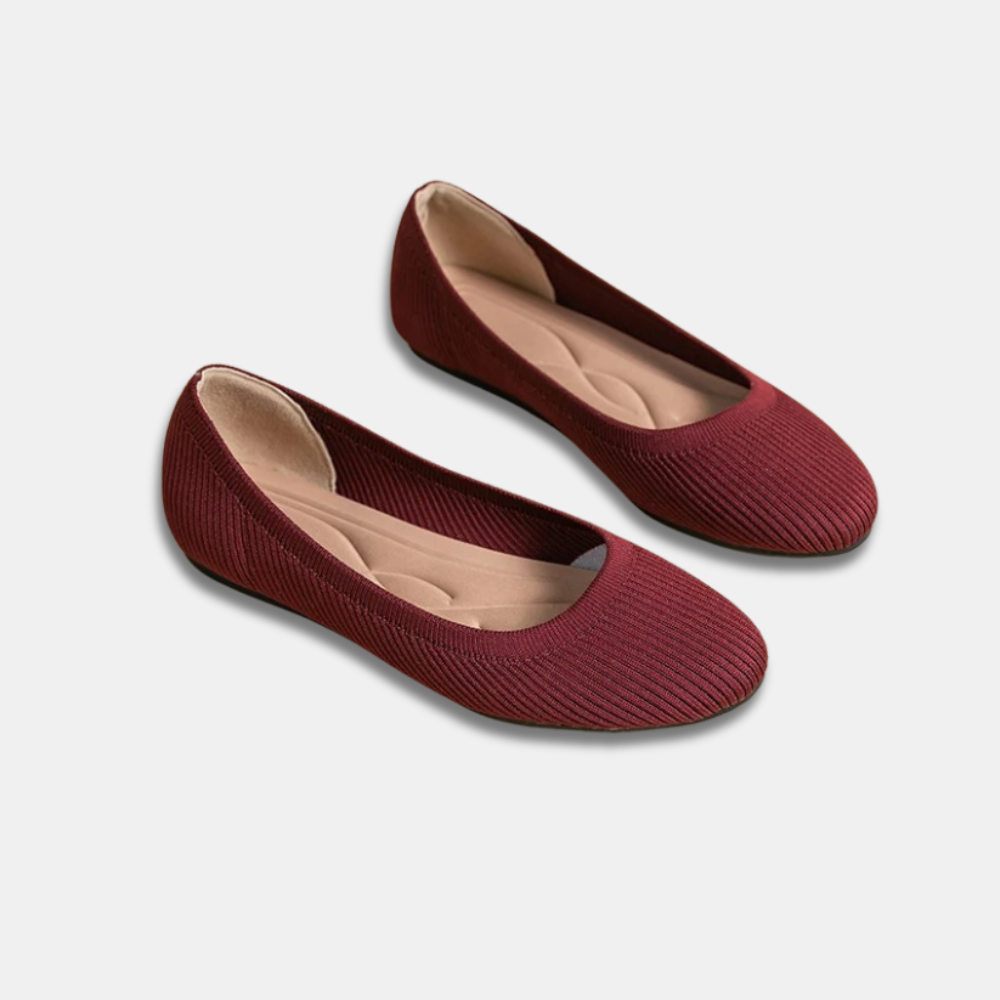 Ballerina Flats med Strikstruktur | Let Indersål | Enkel & Komfortabel