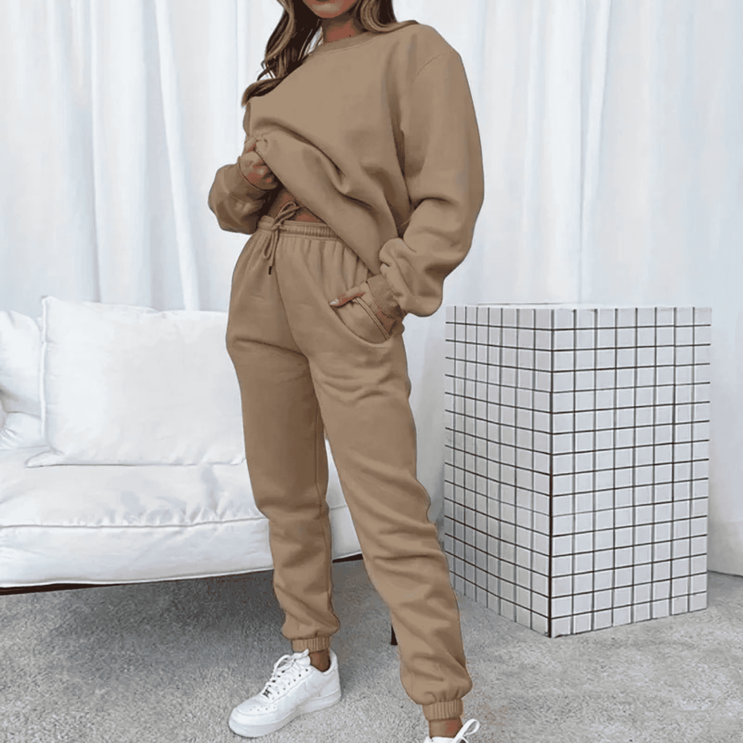 Komfortabelt Loungewear Outfit | Polyester | Varmt & Stilfuldt