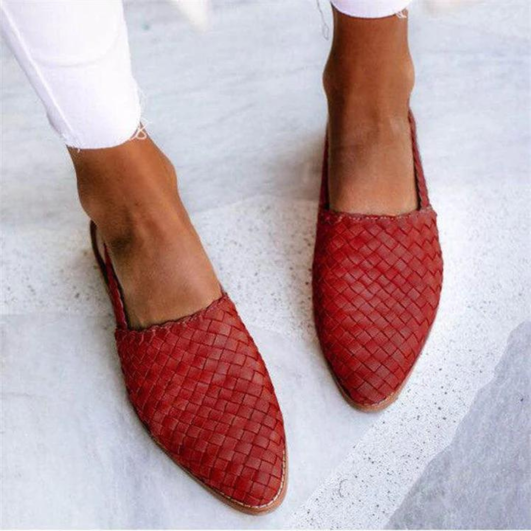 Flettede Flade Sko | Slingback Design | Komfortabel og Stilren