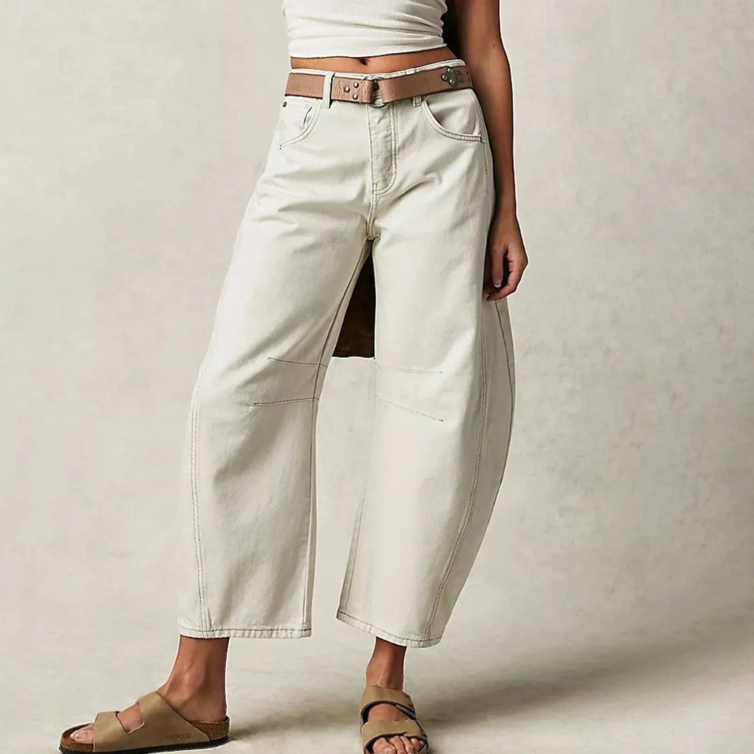 Jeans med Vide Ben | Markerede Søm Detaljer | Afslappet & Trendy