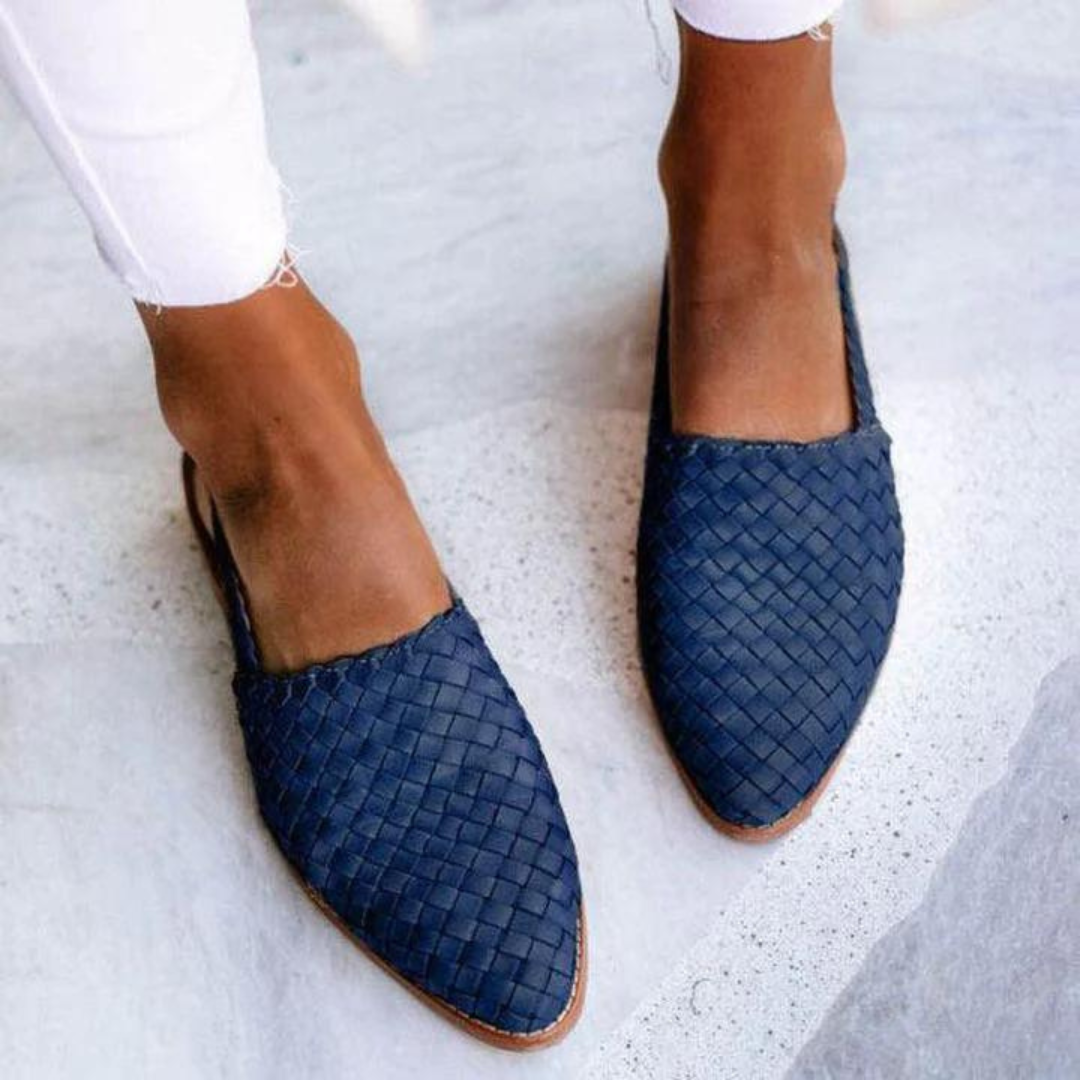 Flettede Flade Sko | Slingback Design | Komfortabel og Stilren