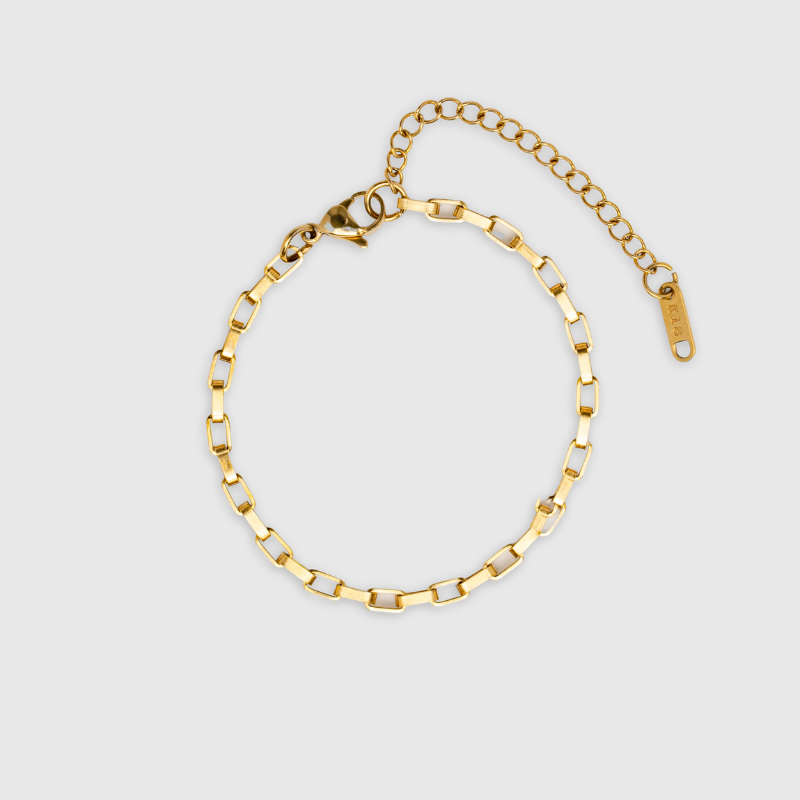 Armbånd med Rektangulære Led | Justerbar Kæde | Moderne Minimalisme