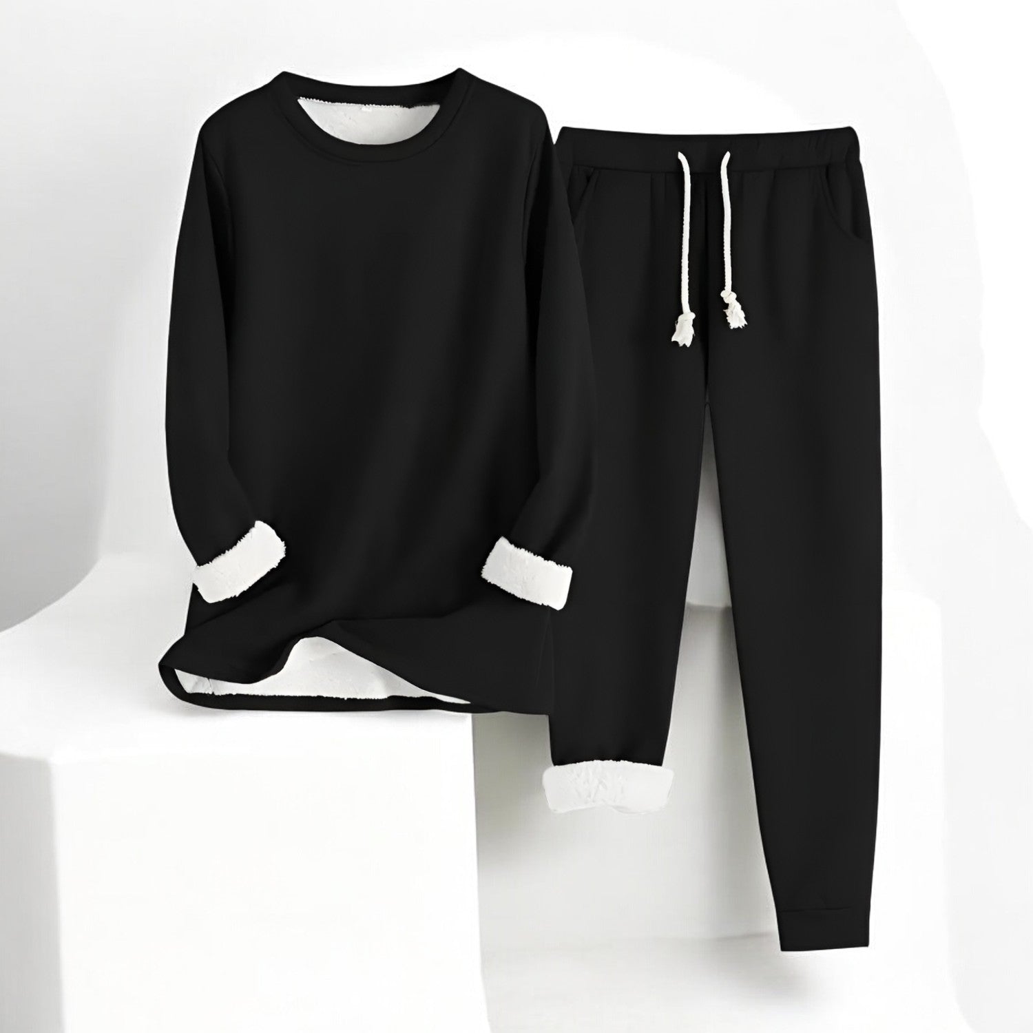 Varmt Loungewear Sæt | Foret Sweatshirt & Bukser | Komfort & Stil