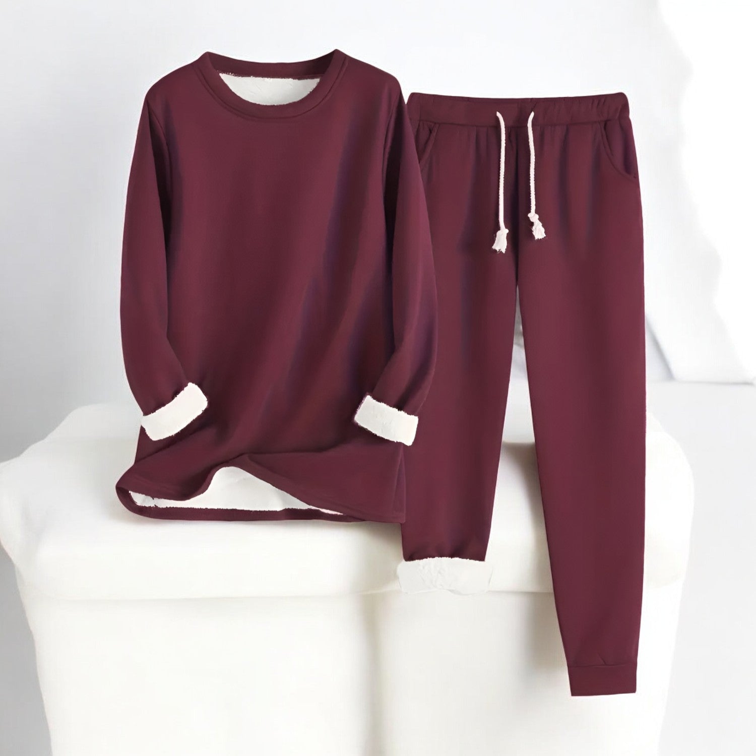 Varmt Loungewear Sæt | Foret Sweatshirt & Bukser | Komfort & Stil