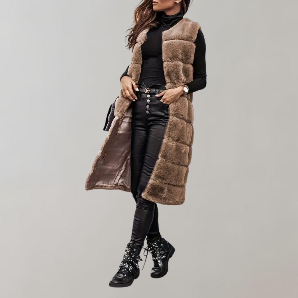 Lang Pelsvest | Faux Fur | Elegant & Varm