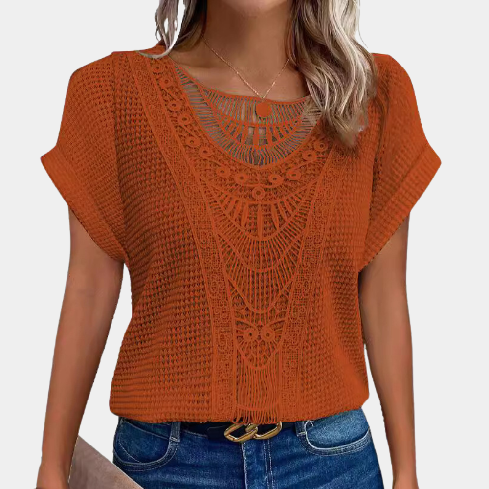 Boho blonde hæklet bluse | afslappede sommerudflugter | bomuld