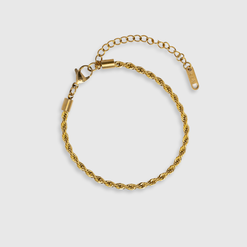 Armbånd med Snoet Kæde | Justerbar Lås | Enkel & Elegant