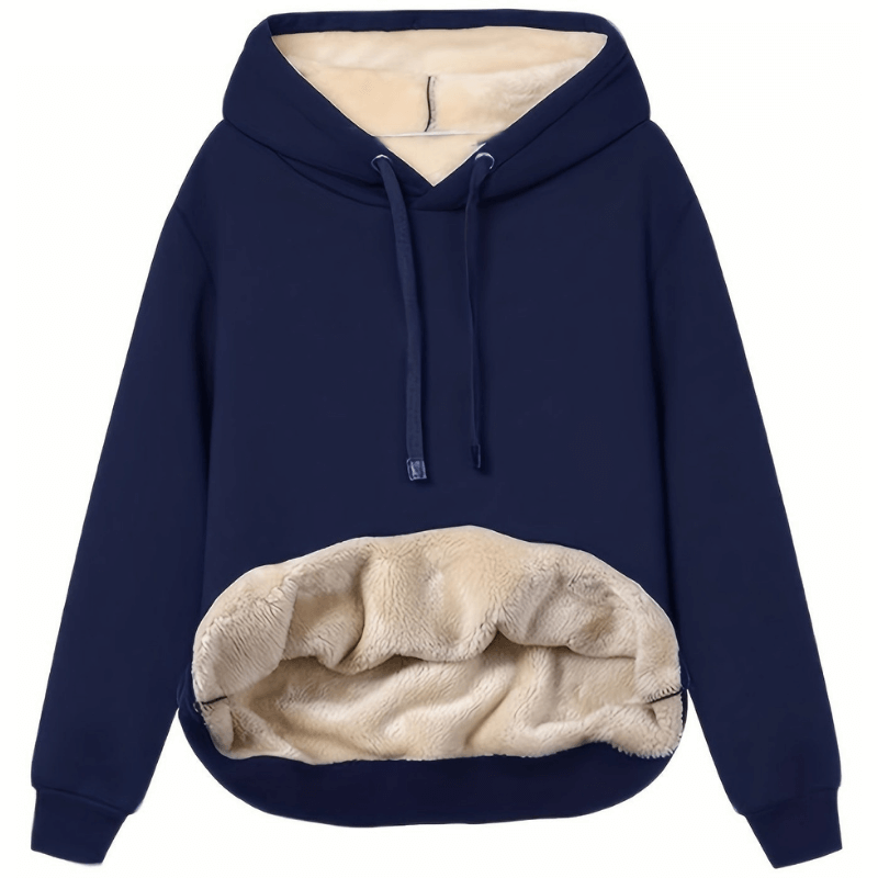 Varm Hoodie med Plysfor | Polyester | Komfortabel & Stilfuld