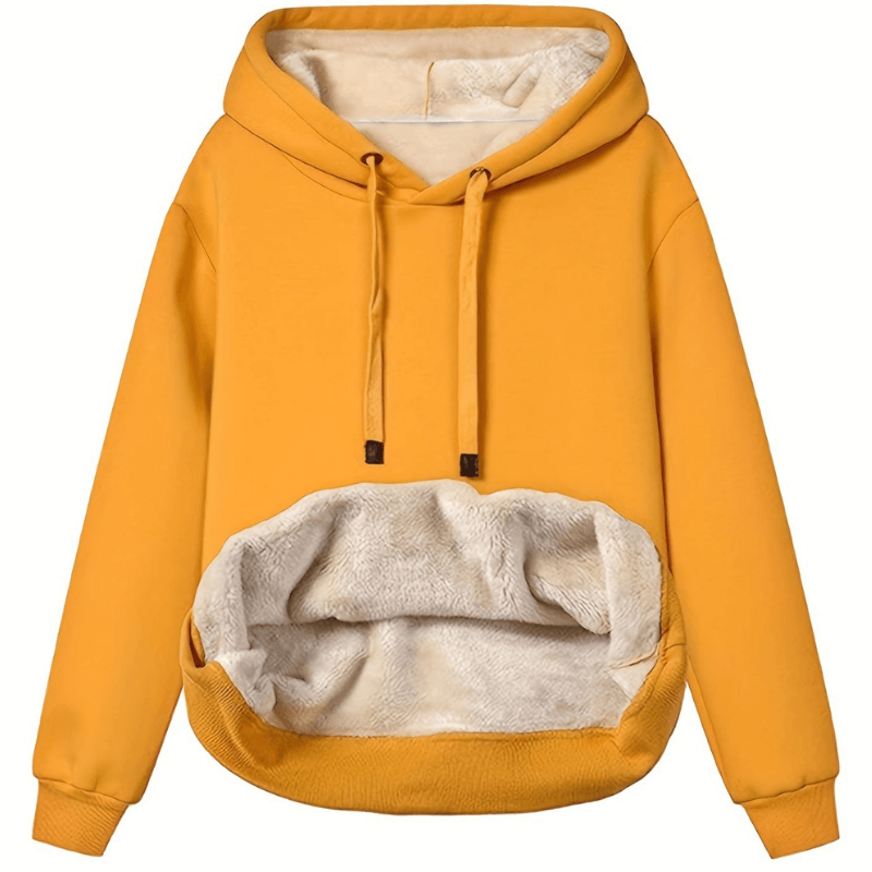 Varm Hoodie med Plysfor | Polyester | Komfortabel & Stilfuld