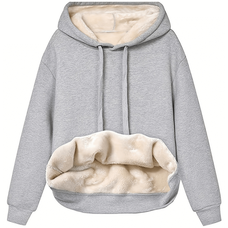 Varm Hoodie med Plysfor | Polyester | Komfortabel & Stilfuld