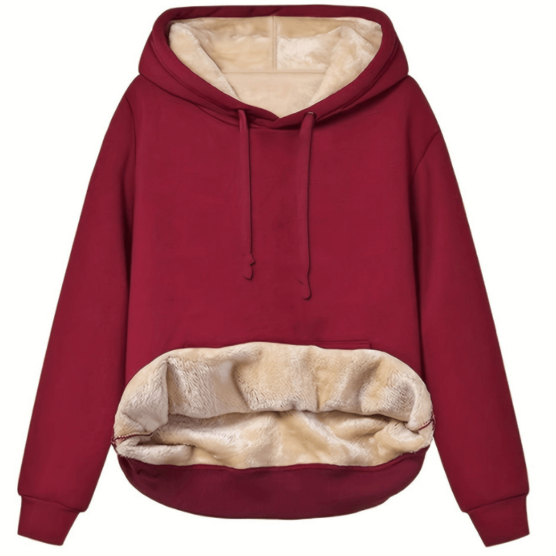 Varm Hoodie med Plysfor | Polyester | Komfortabel & Stilfuld