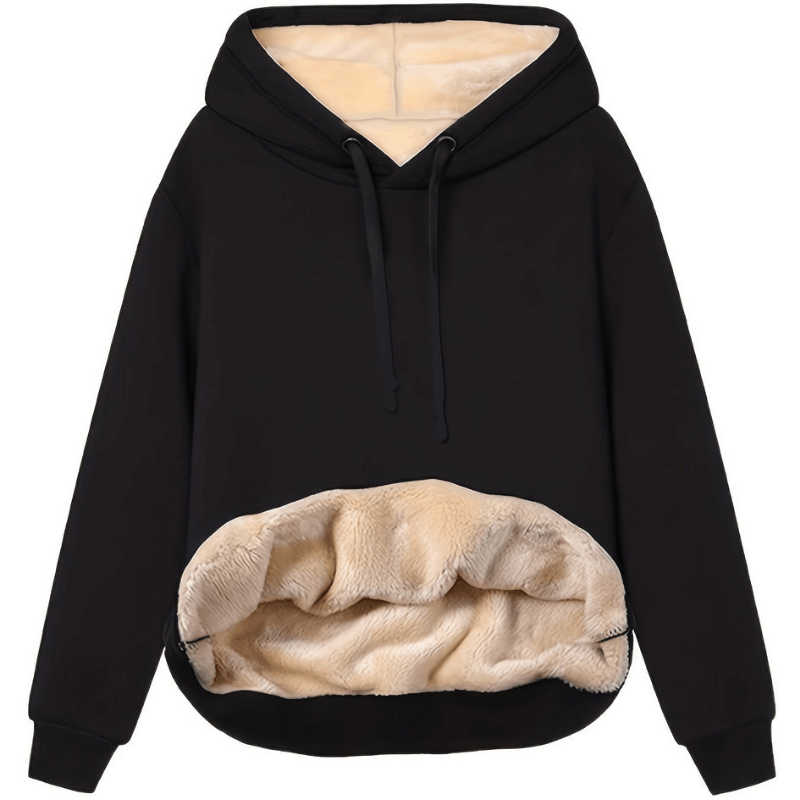 Varm Hoodie med Plysfor | Polyester | Komfortabel & Stilfuld