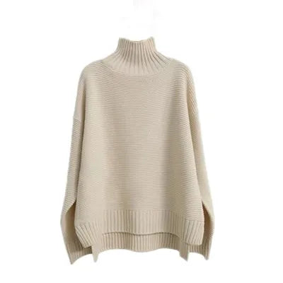 Oversized Rullekravesweater | Strikket Polyester | Komfort & Elegance