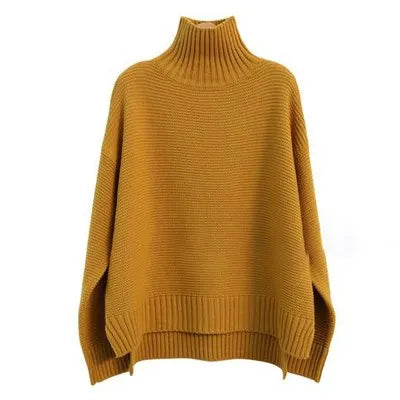 Oversized Rullekravesweater | Strikket Polyester | Komfort & Elegance