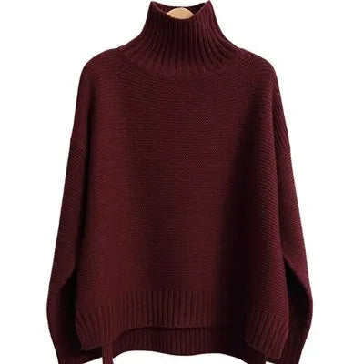 Oversized Rullekravesweater | Strikket Polyester | Komfort & Elegance