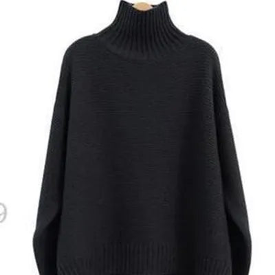 Oversized Rullekravesweater | Strikket Polyester | Komfort & Elegance