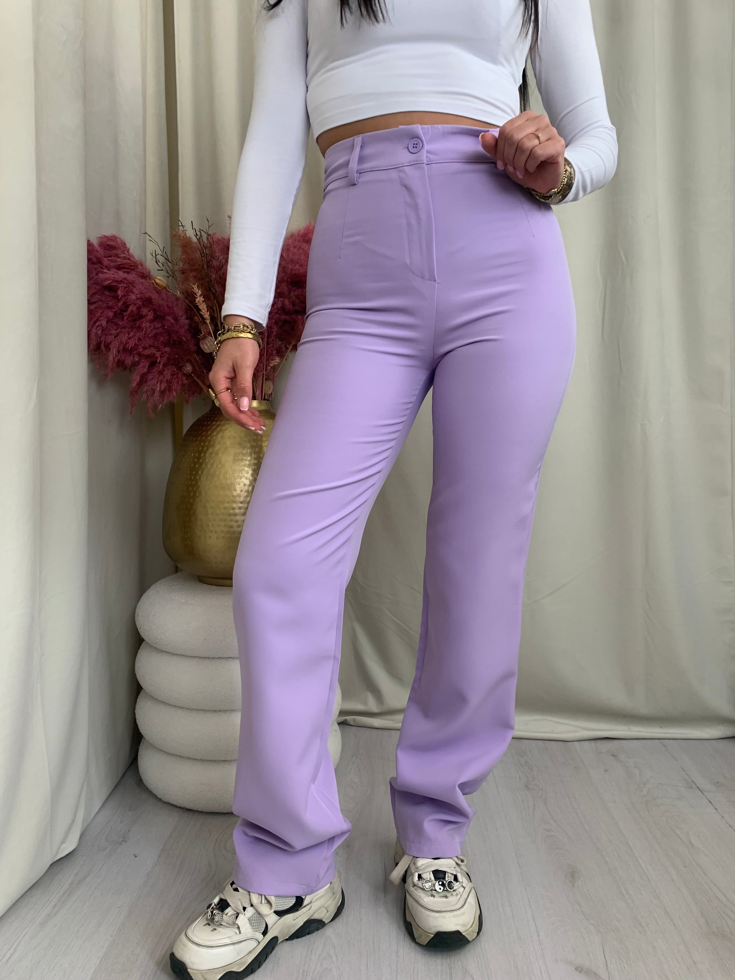 Højtaljede Bukser | Sort | Slim Fit & Komfortabel