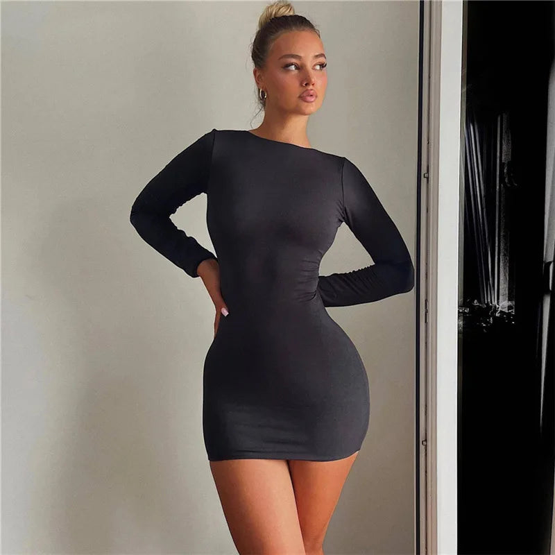 Figursyet Bodycon-kjole | Polyester | Sofistikeret & Fleksibel