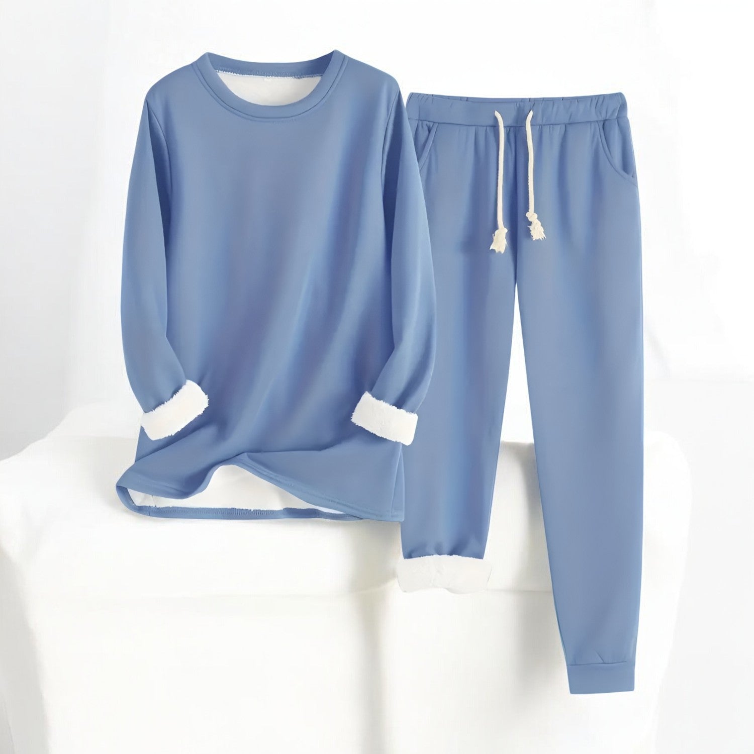 Varmt Loungewear Sæt | Foret Sweatshirt & Bukser | Komfort & Stil