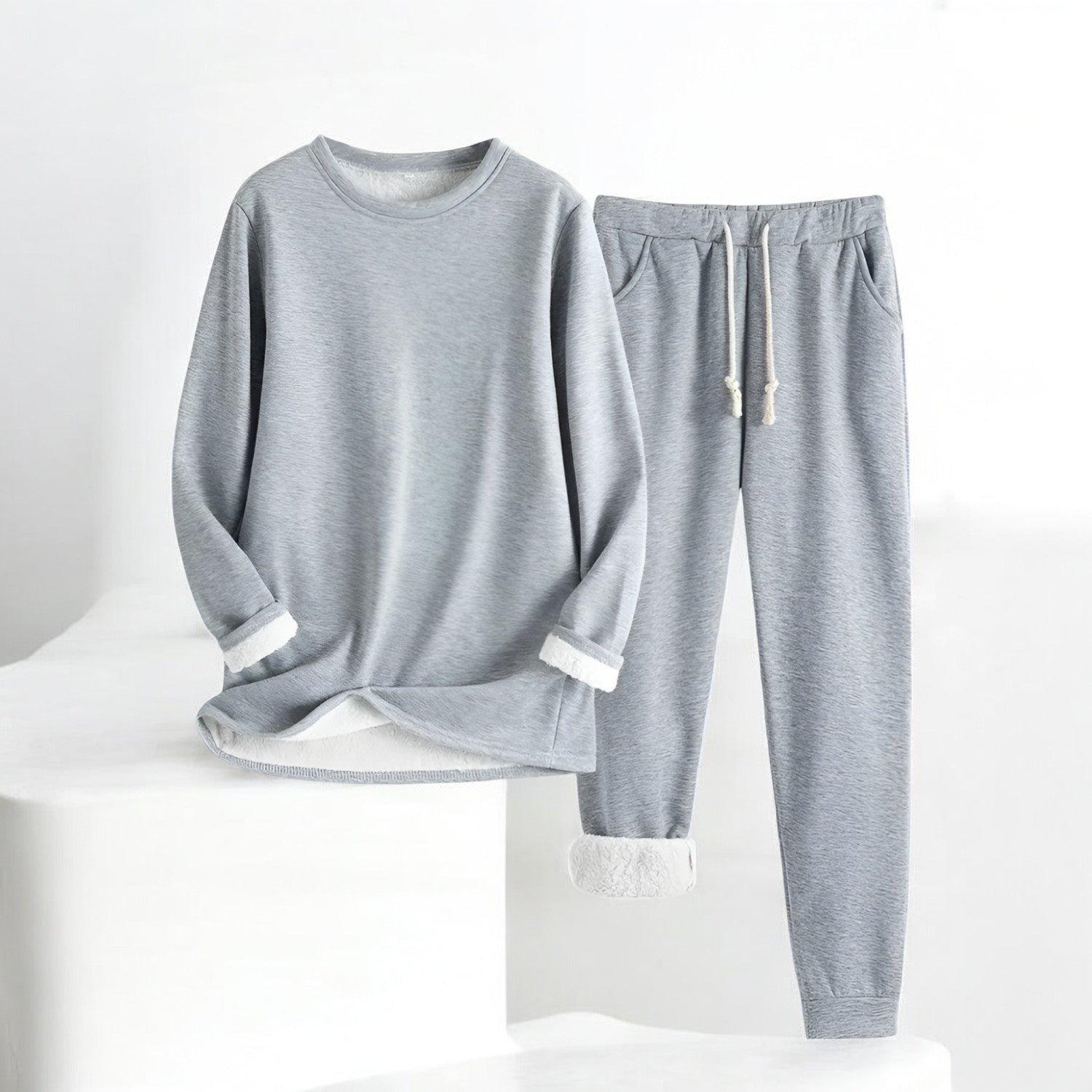 Varmt Loungewear Sæt | Foret Sweatshirt & Bukser | Komfort & Stil