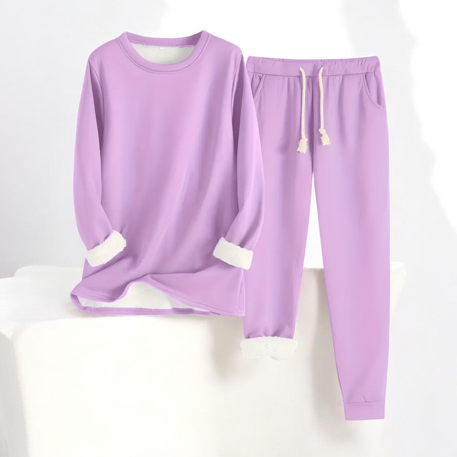 Varmt Loungewear Sæt | Foret Sweatshirt & Bukser | Komfort & Stil