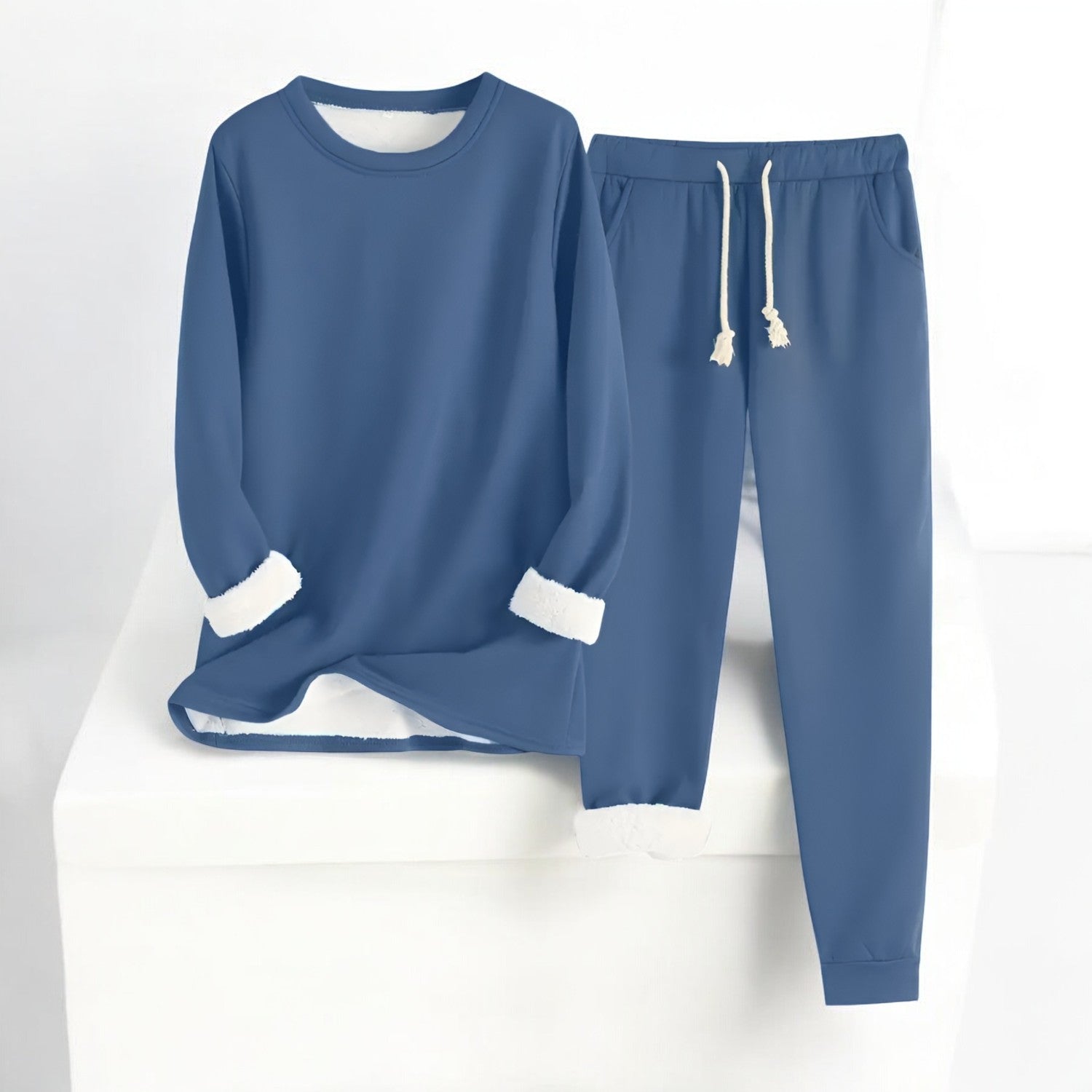 Varmt Loungewear Sæt | Foret Sweatshirt & Bukser | Komfort & Stil