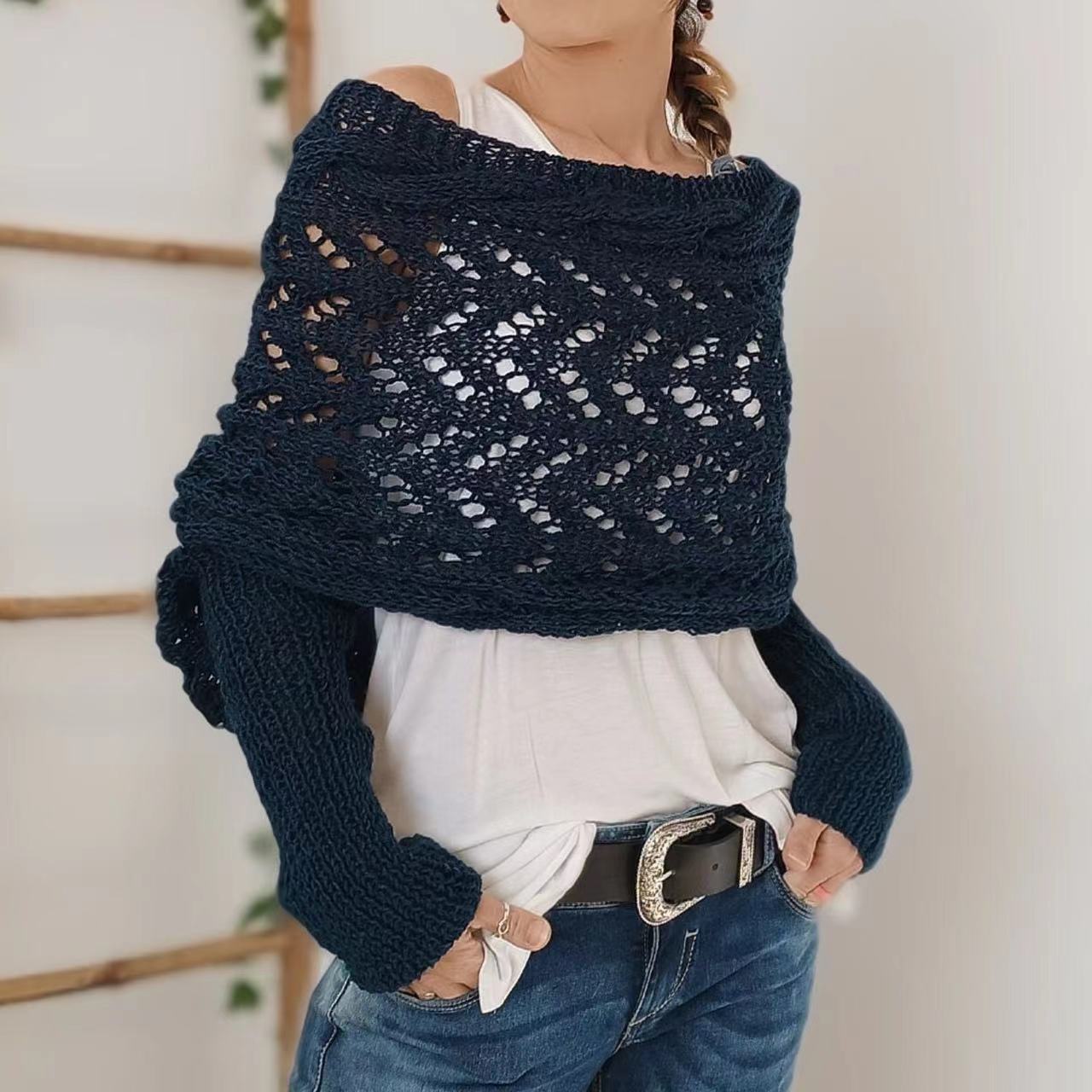 Hæklet Sweater | Off-Shoulder Look | Boheme og Komfortabel
