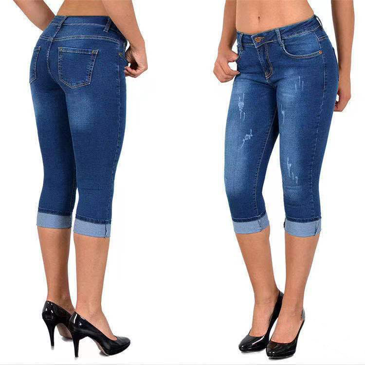 Capri Jeans | Figursyet Pasform | Opsmøgede Ben