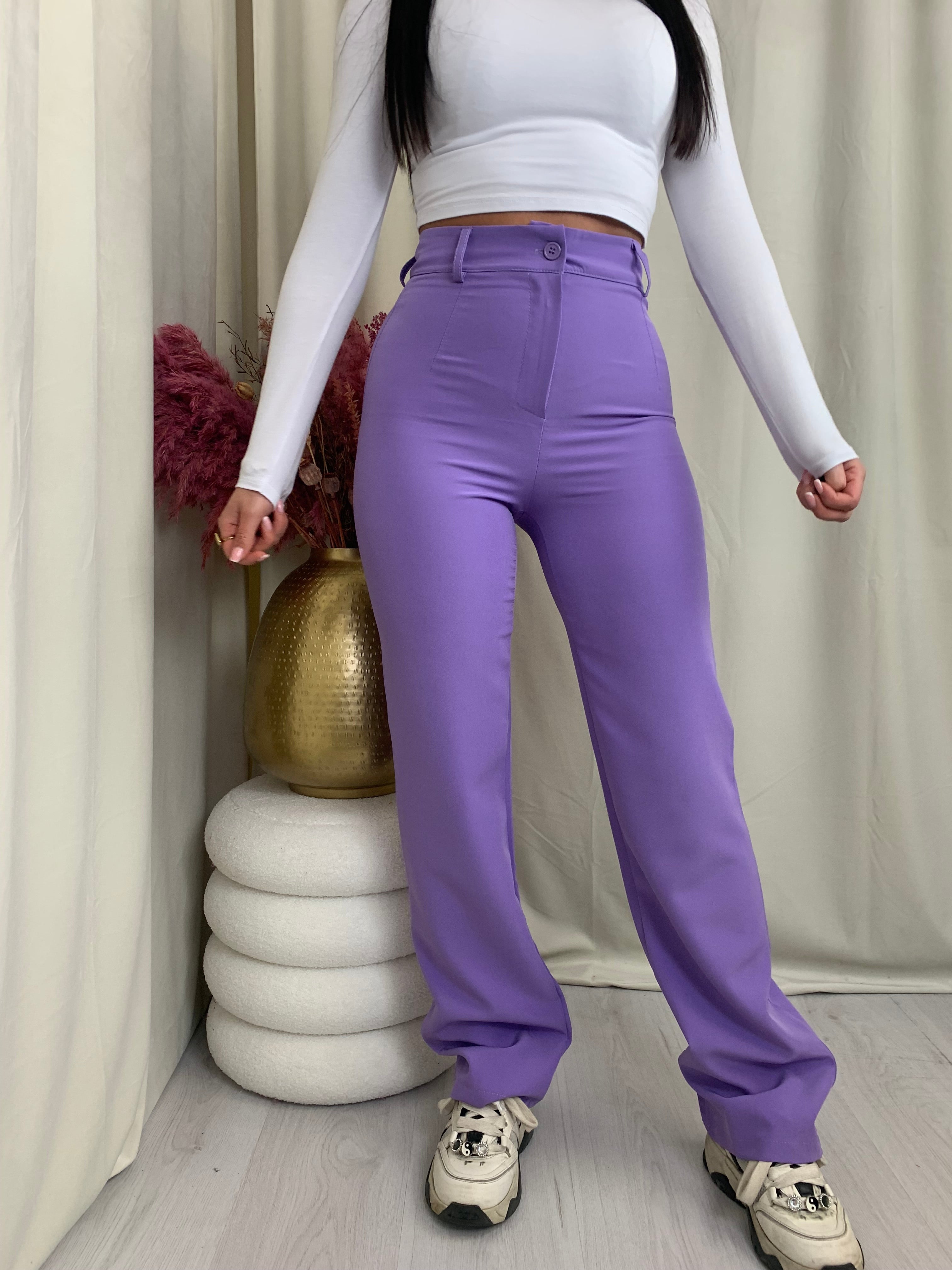 Højtaljede Bukser | Sort | Slim Fit & Komfortabel