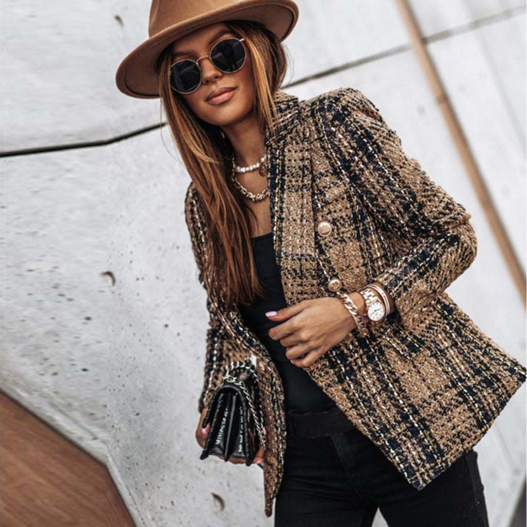 Tweed Blazer med Knapper | Klassisk Snit | Tidløs Elegance