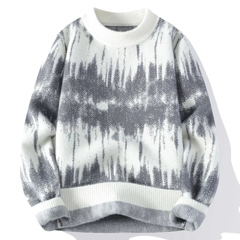 Blød Striktrøje med Tie-Dye Mønster | Trendy & Komfortabel | Perfekt til Hverdagsbrug