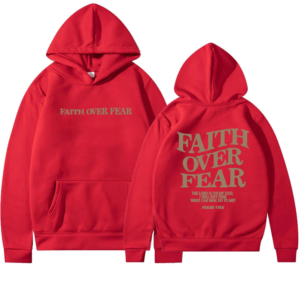 Motiverende Hættetrøje "Faith Over Fear" | Bomuldsblanding | Inspirerende & Komfortabel