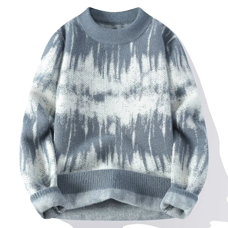 Blød Striktrøje med Tie-Dye Mønster | Trendy & Komfortabel | Perfekt til Hverdagsbrug