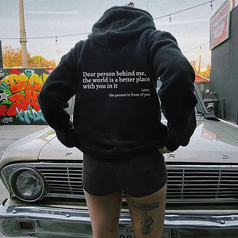 Oversized Hættetrøje med Tekstprint | Blød & Komfortabel | Casual Streetwear