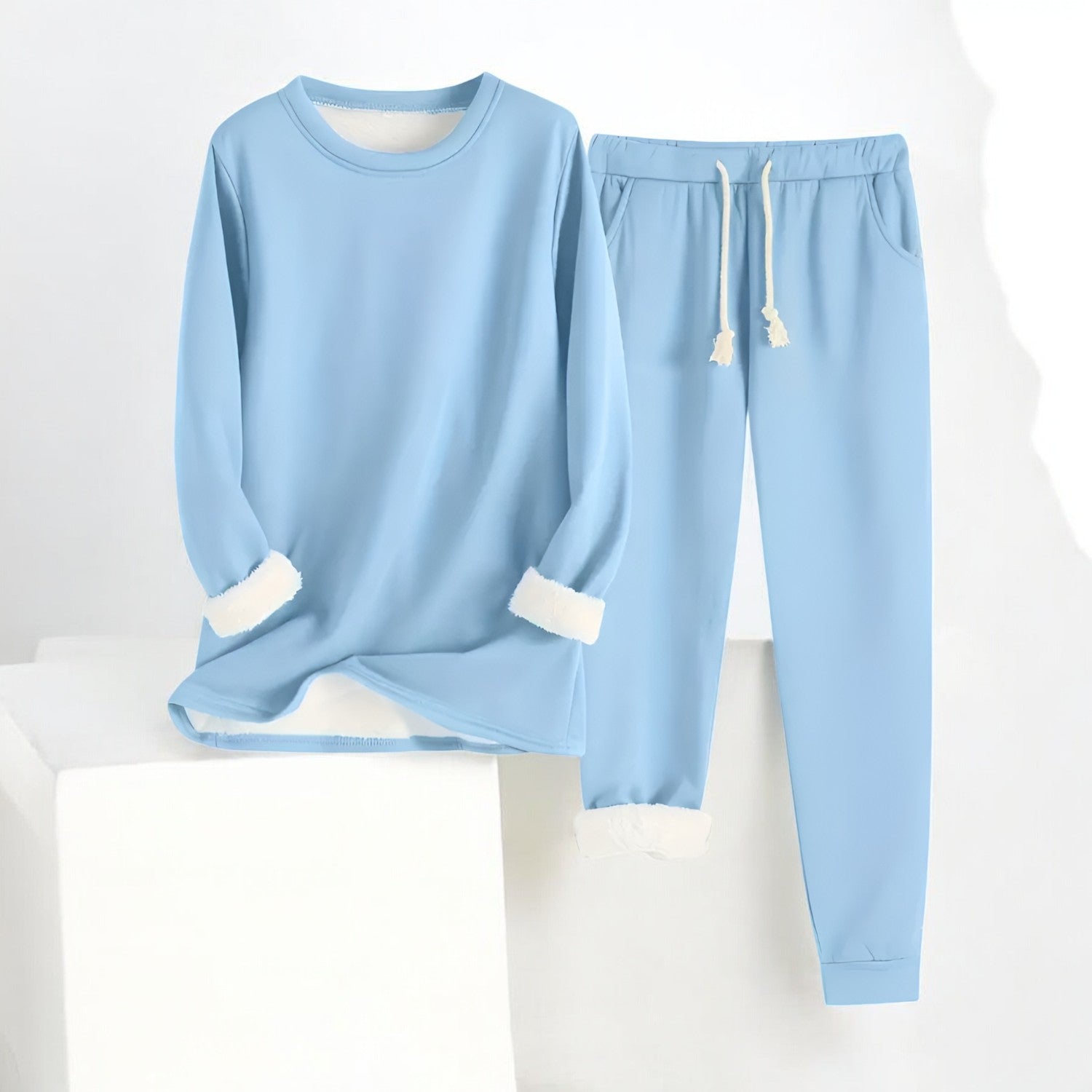 Varmt Loungewear Sæt | Foret Sweatshirt & Bukser | Komfort & Stil