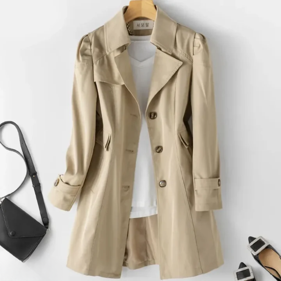 Klassisk Trenchcoat | Polyester | Elegant, Tidløs