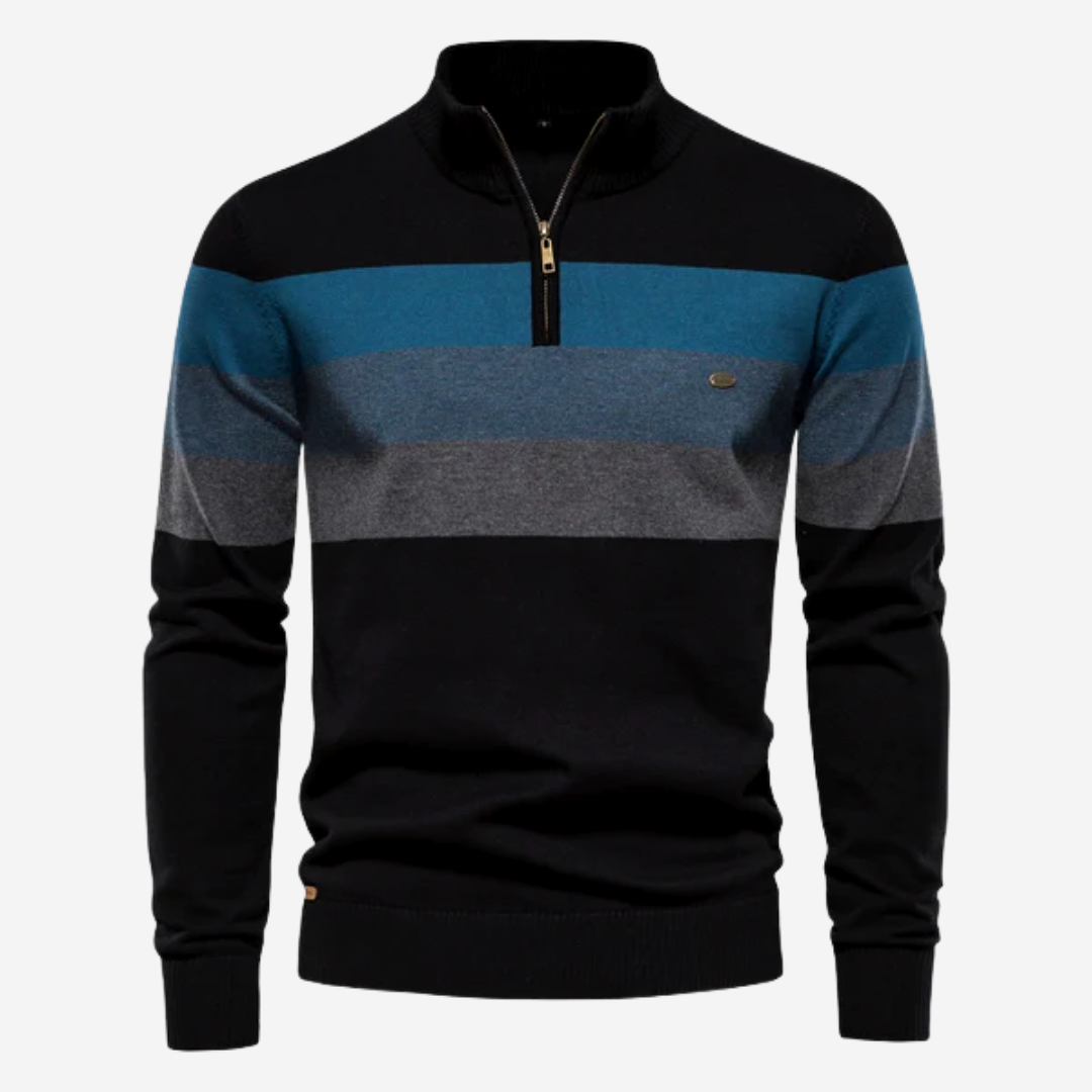 Harvest Stripe Quarter-Zip Sweater | Multicolor | Casual | Cotton Blend