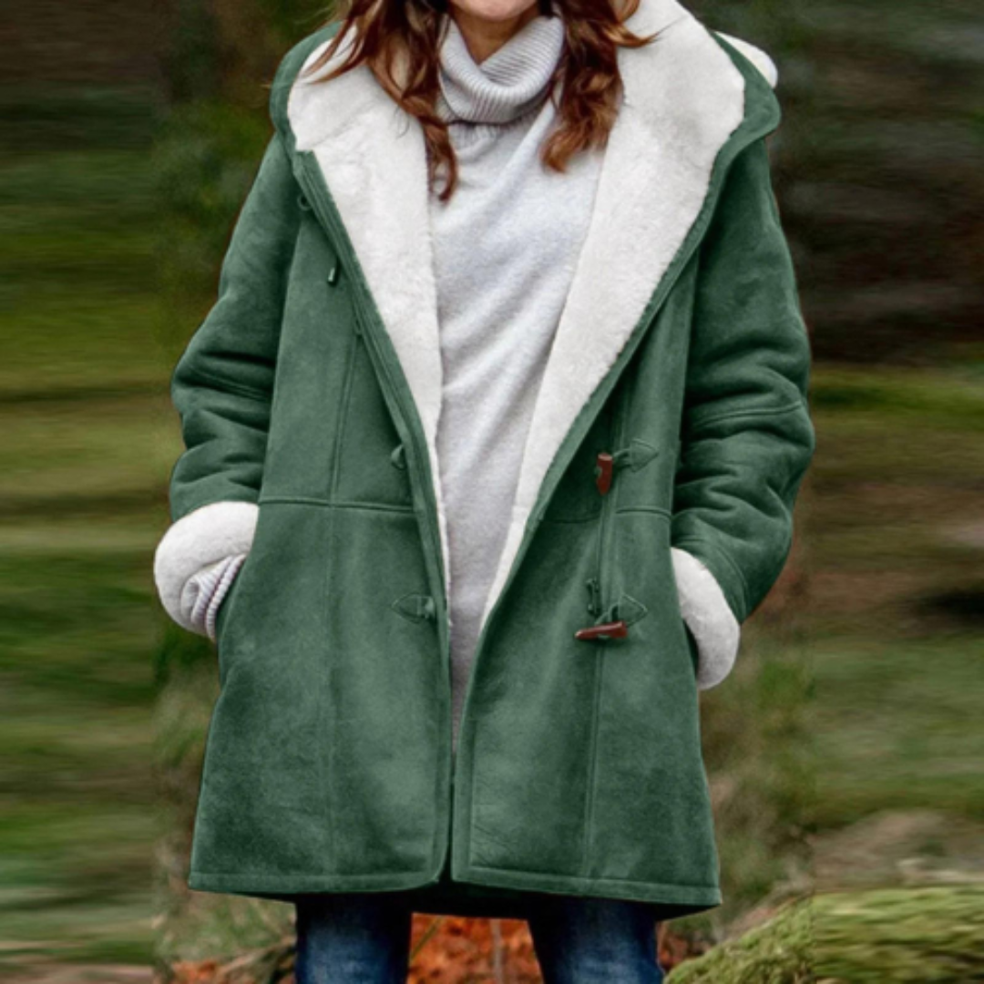 Foret Hooded Jakke til Kvinder | Faux Sherpa | Blød, Varm & Cozy