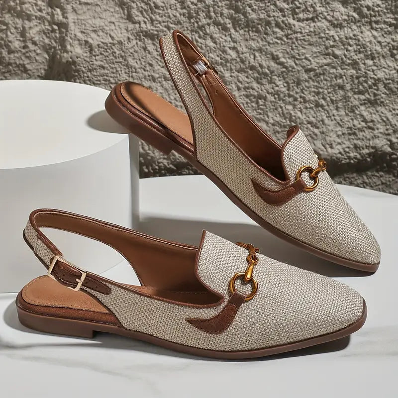 Slingback Loafers | Vævet Tekstur | Elegant og Let
