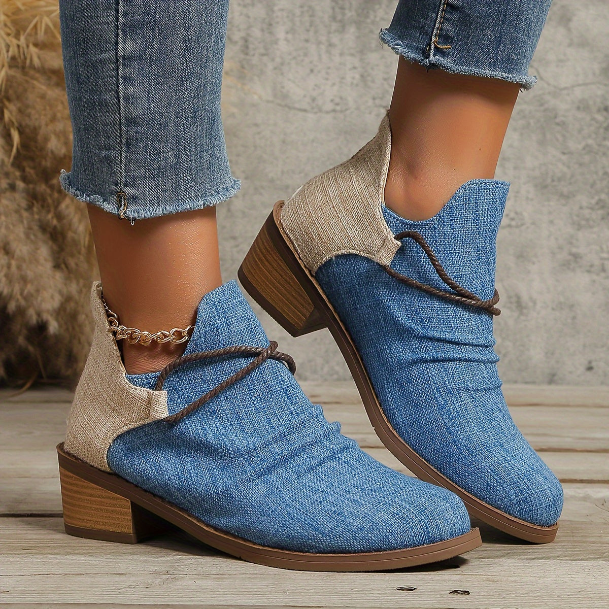 Ankelstøvler med Dyreprint | Kontrastmateriale | Casual & Statement