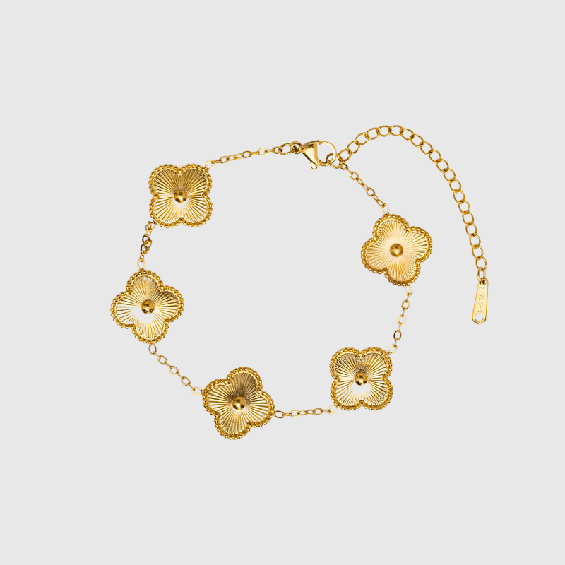 Armbånd med Kløvermotiv | Justerbar Kæde | Elegant Detalje